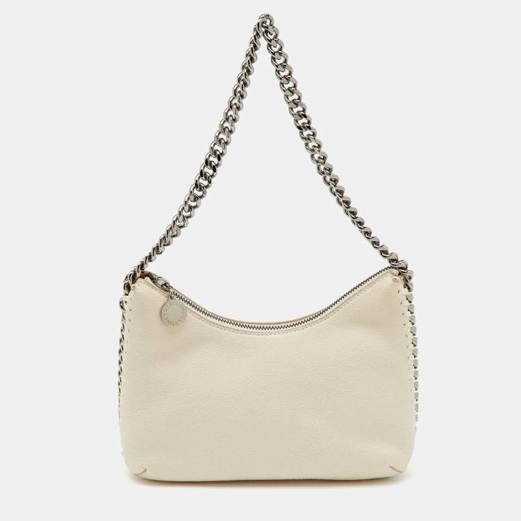 Pre Owned Stella McCartney Off White Faux Suede Mini Falabella Shoulder Bag