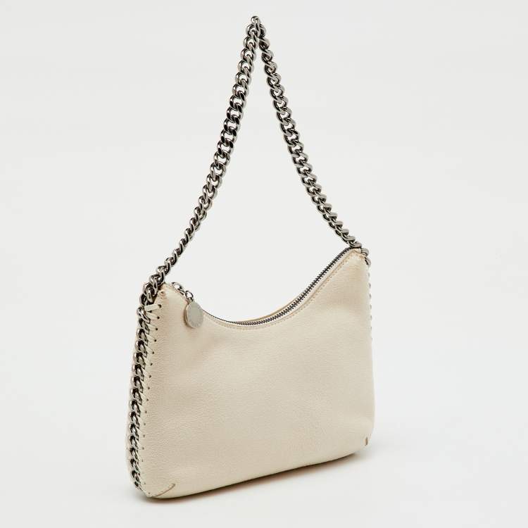 Pre Owned Stella McCartney Off White Faux Suede Mini Falabella Shoulder Bag