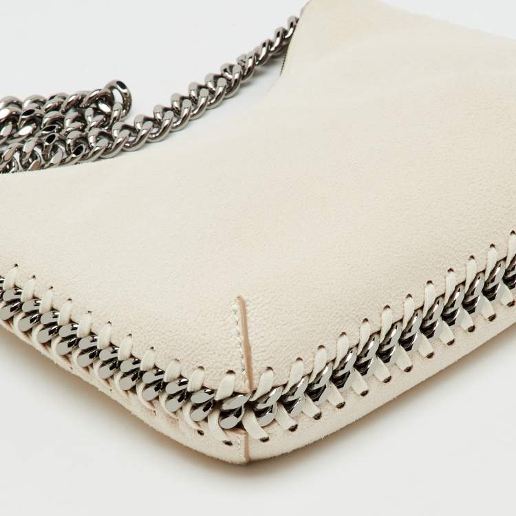 Pre Owned Stella McCartney Off White Faux Suede Mini Falabella Shoulder Bag