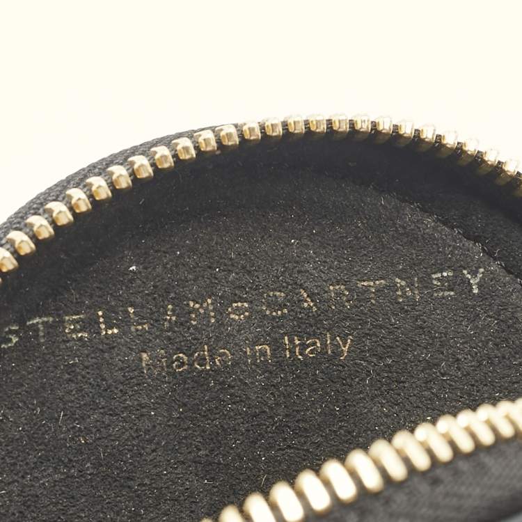 Pre Owned Stella McCartney Black/Yellow Faux Snakeskin Leather Superhero Coin Purse