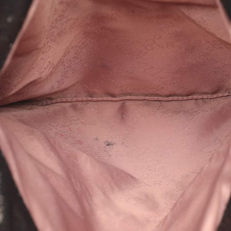 Pre Owned Stella McCartney Black Faux Leather Falabella Fold Over Clutch