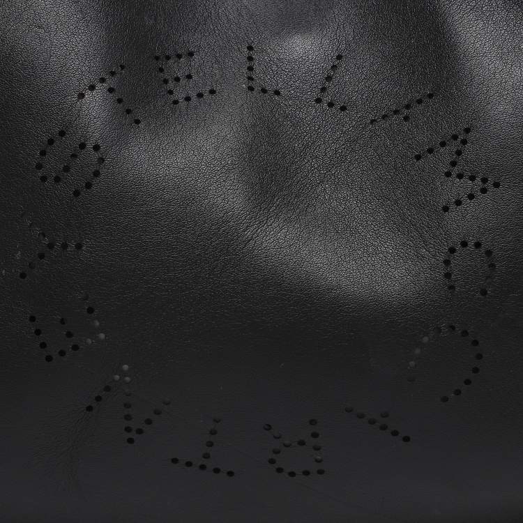 Pre Owned Stella McCartney Stella Logo Black Faux Leather Tote