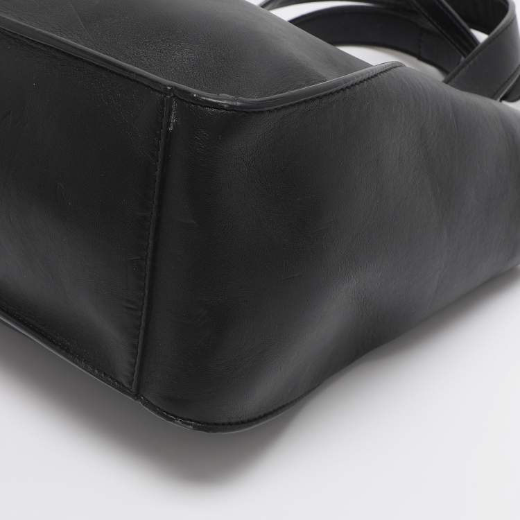 Pre Owned Stella McCartney Stella Logo Black Faux Leather Tote