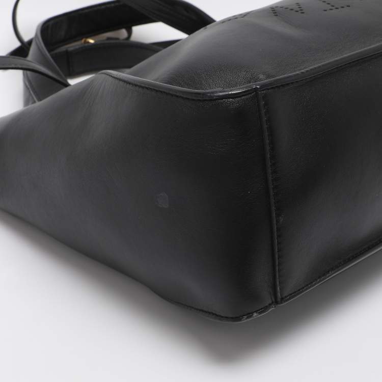 Pre Owned Stella McCartney Stella Logo Black Faux Leather Tote