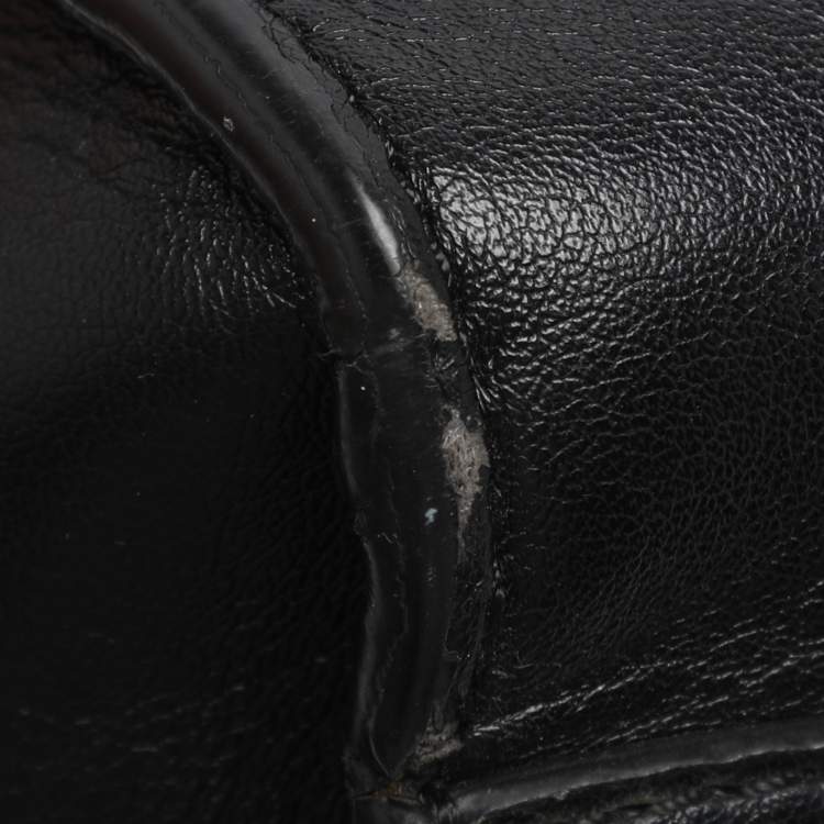 Pre Owned Stella McCartney Stella Logo Black Faux Leather Tote