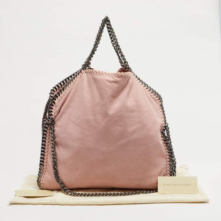 Pre Owned Stella McCartney Falabella Small Pink Faux Suede Tote