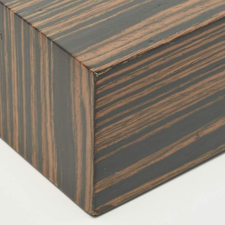 Pre Owned Stella McCartney Black Faux Leather and Wood Effect Acrylic Clutch