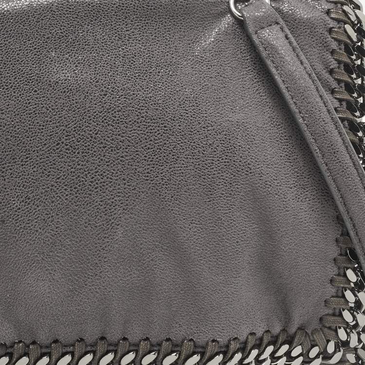 Pre Owned Stella McCartney Falabella Flap Grey Faux Suede Shoulder Bag