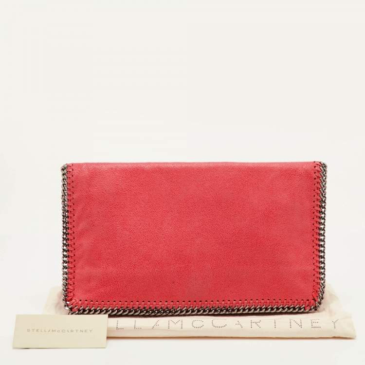 مملوكة مسبقًا Stella McCartney Falabella Peach Pink Faux Leather Fold Over Clutch