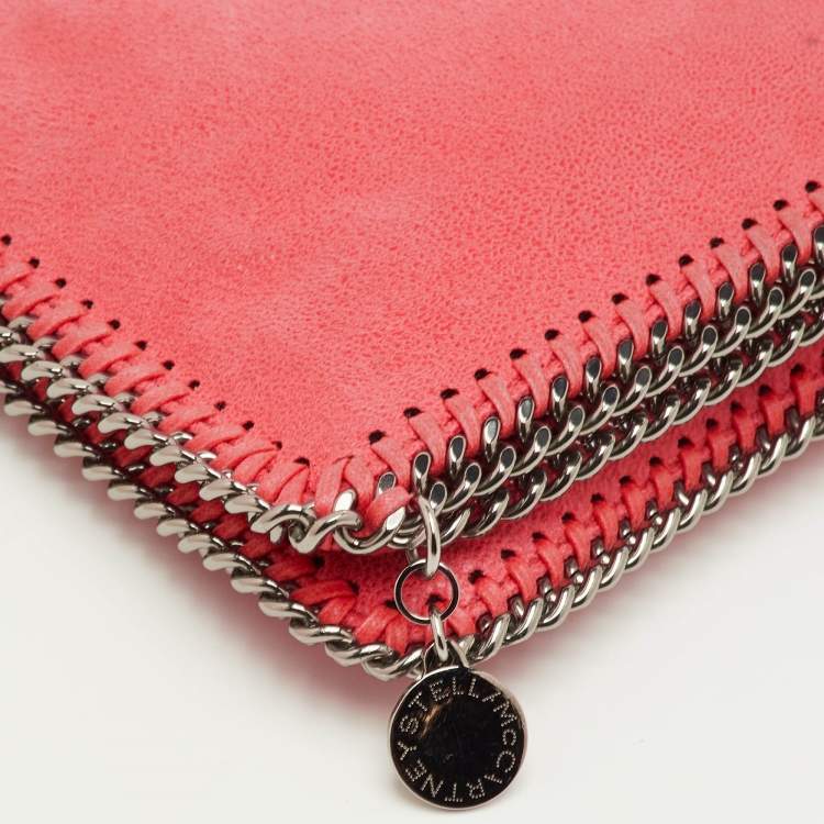 مملوكة مسبقًا Stella McCartney Falabella Peach Pink Faux Leather Fold Over Clutch