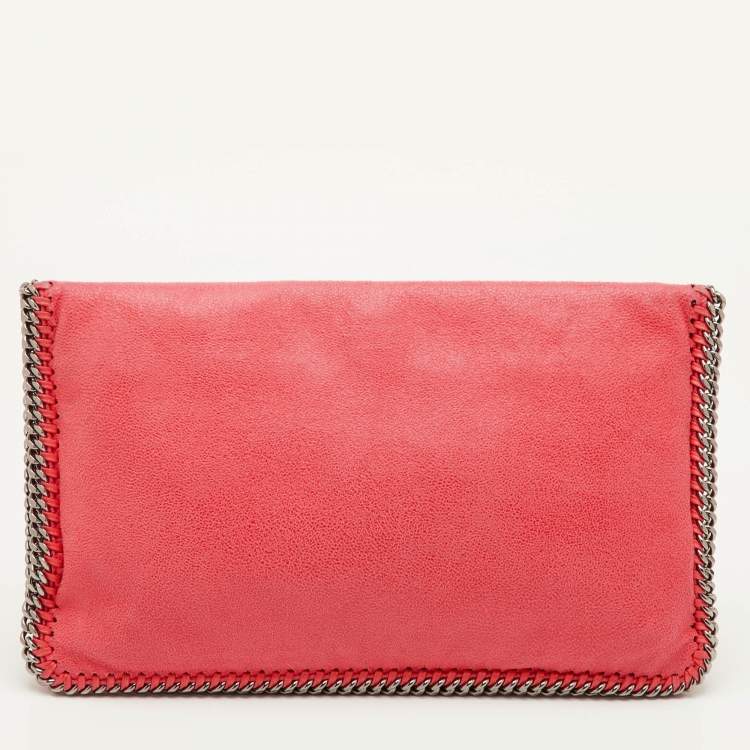 مملوكة مسبقًا Stella McCartney Falabella Peach Pink Faux Leather Fold Over Clutch