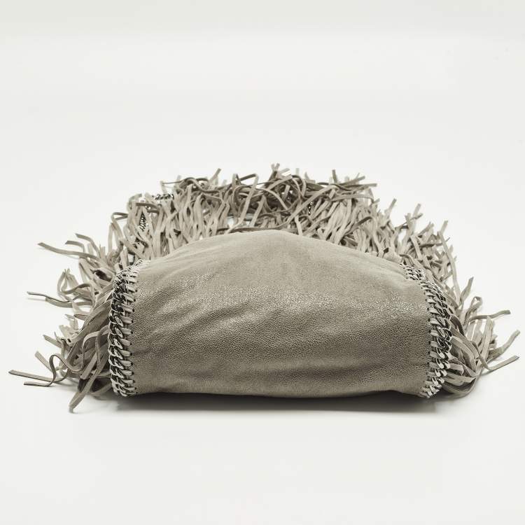 مملوكة مسبقًا Stella McCartney Falabella Fringe Grey Faux Suede Tote
