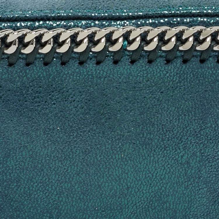 Pre Owned Stella McCartney Falabella Metallic Green Shimmering Faux Suede Belt Bag