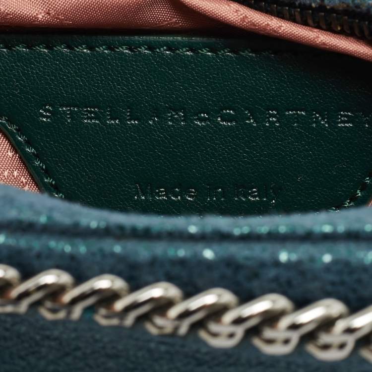 Pre Owned Stella McCartney Falabella Metallic Green Shimmering Faux Suede Belt Bag