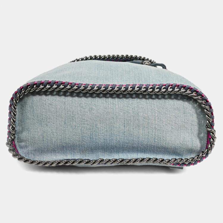 Pre Owned Stella McCartney Denim/Metallic Pink Leather Accent 'Falabella' Backpack