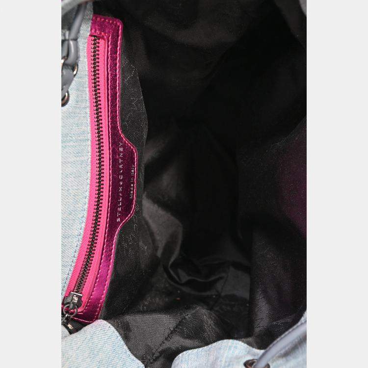 Pre Owned Stella McCartney Denim/Metallic Pink Leather Accent 'Falabella' Backpack