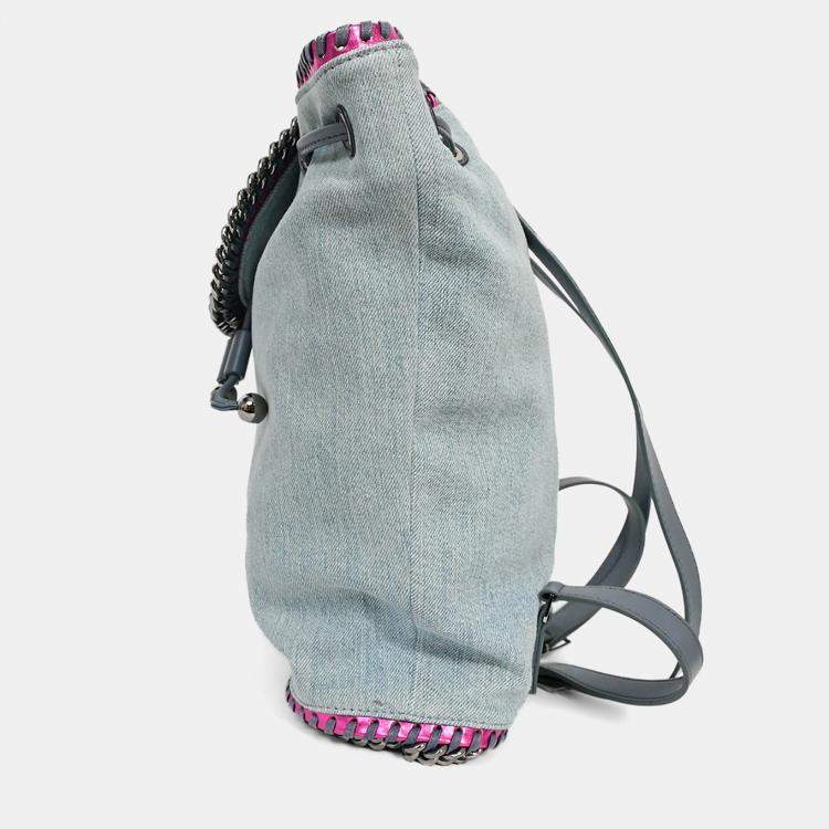 Pre Owned Stella McCartney Denim/Metallic Pink Leather Accent 'Falabella' Backpack