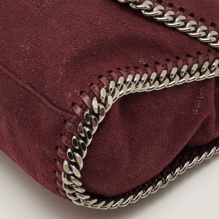 Pre Owned Stella McCartney Falabella Burgundy Faux Leather Chain Shoulder Bag