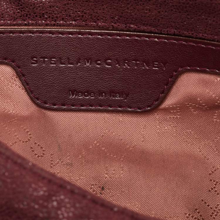 Pre Owned Stella McCartney Falabella Burgundy Faux Leather Chain Shoulder Bag