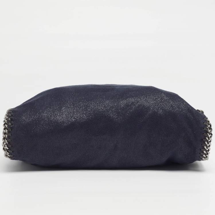 Pre Owned Stella McCartney Falabella Small Navy Blue Faux Suede Tote