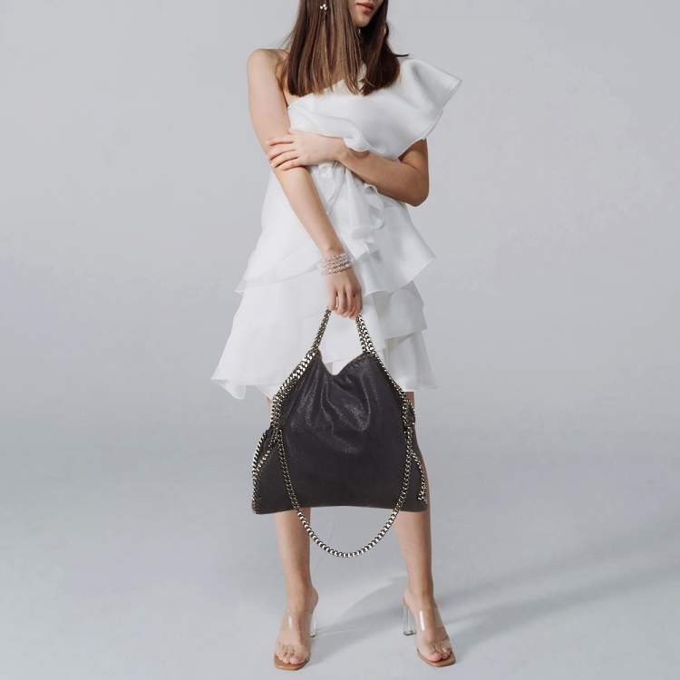 Pre Owned Stella McCartney Falabella Small Navy Blue Faux Suede Tote