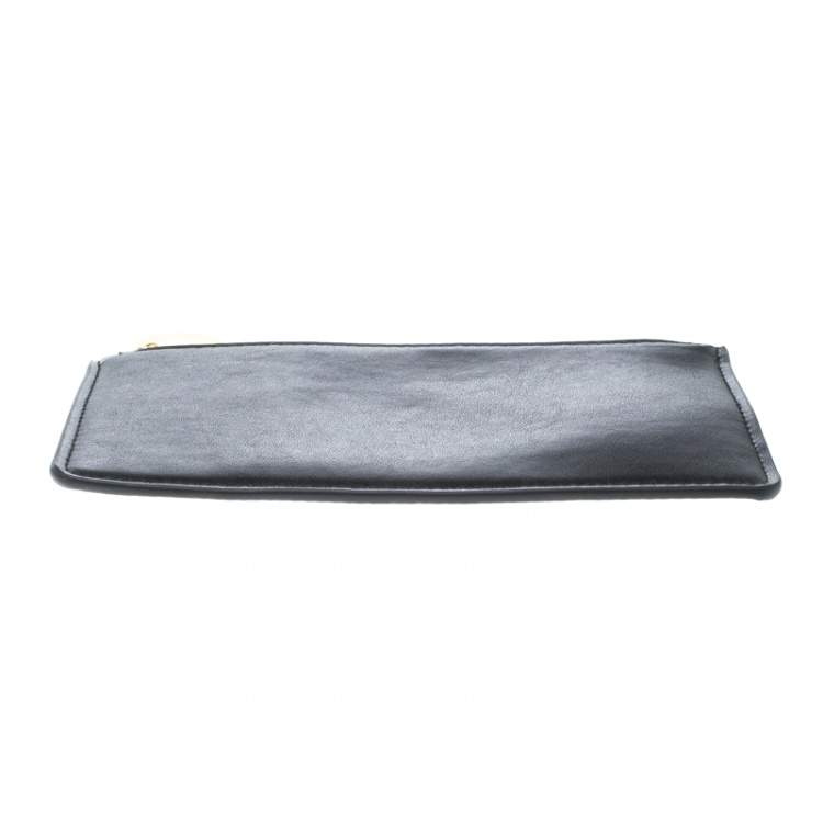 Pre Owned Stella McCartney Black Faux Leather Zip Pouch