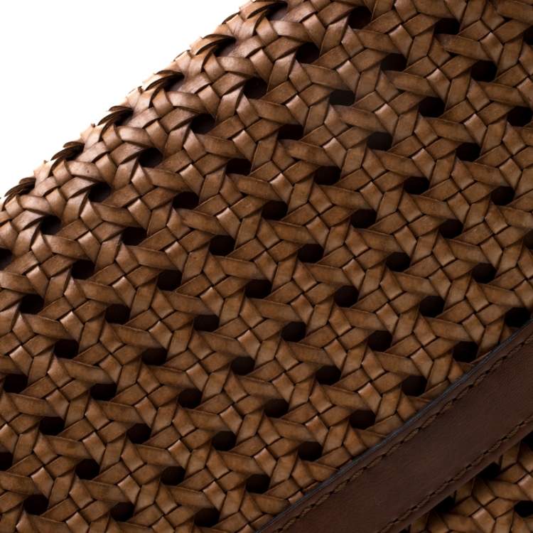 Pre Owned Stella McCartney Woven Faux Leather Flap Clutch