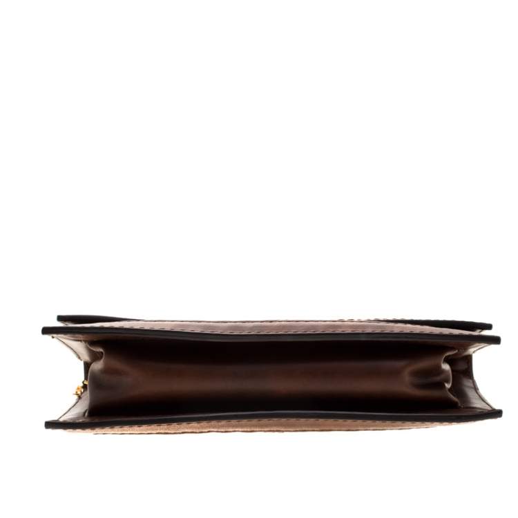 Pre Owned Stella McCartney Woven Faux Leather Flap Clutch