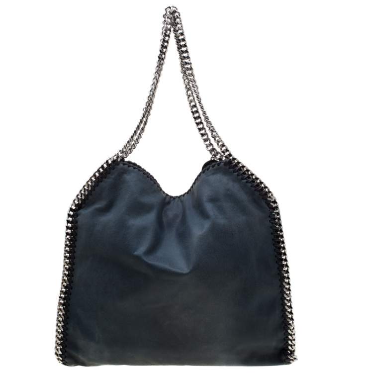 Pre Owned Stella McCartney Dark Green Faux Leather Small Falabella Tote