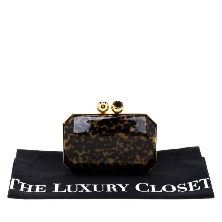 Pre Owned Stella McCartney Black/Brown Plexiglass Lucia Clutch
