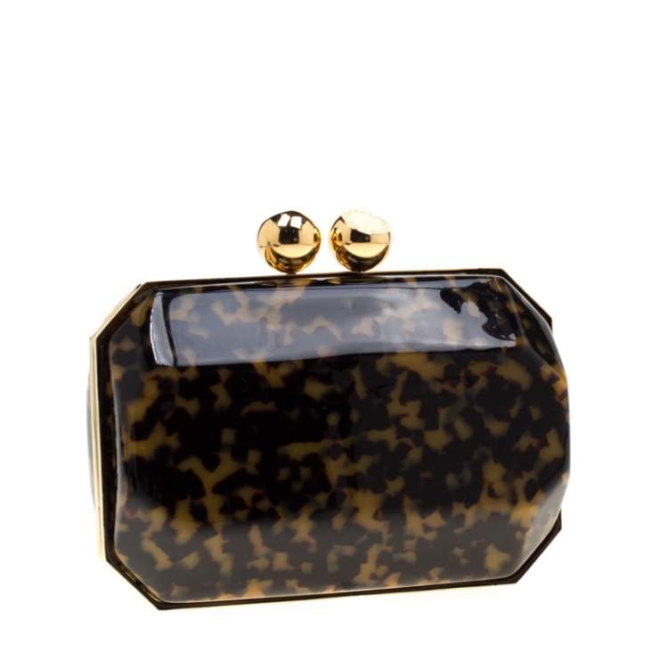 Pre Owned Stella McCartney Black/Brown Plexiglass Lucia Clutch