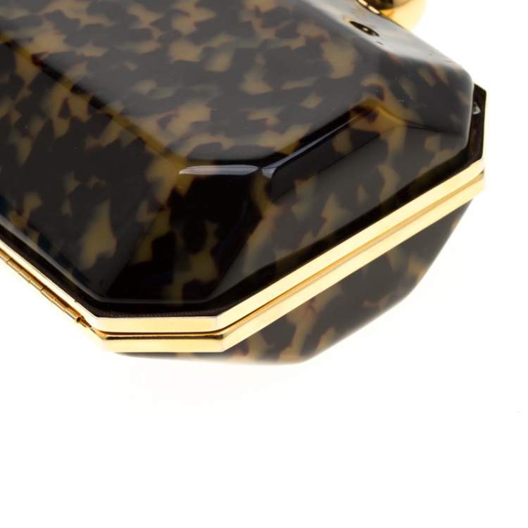 Pre Owned Stella McCartney Black/Brown Plexiglass Lucia Clutch