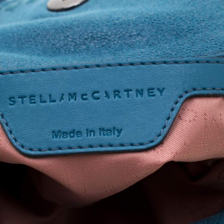 Pre Owned Stella McCartney Blue Faux Leather Mini Falabella Tote