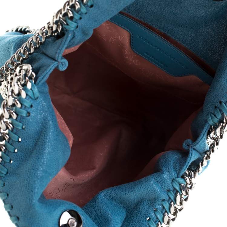 Pre Owned Stella McCartney Blue Faux Leather Mini Falabella Tote