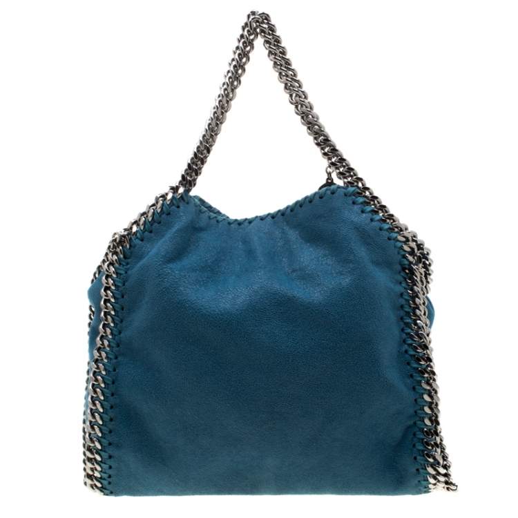 Pre Owned Stella McCartney Blue Faux Leather Mini Falabella Tote