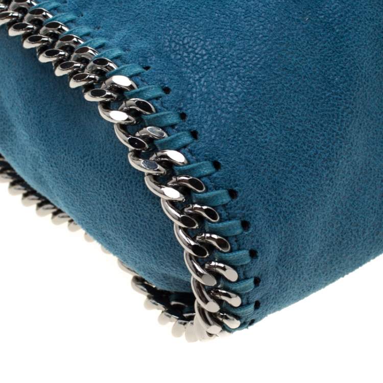 Pre Owned Stella McCartney Blue Faux Leather Mini Falabella Tote
