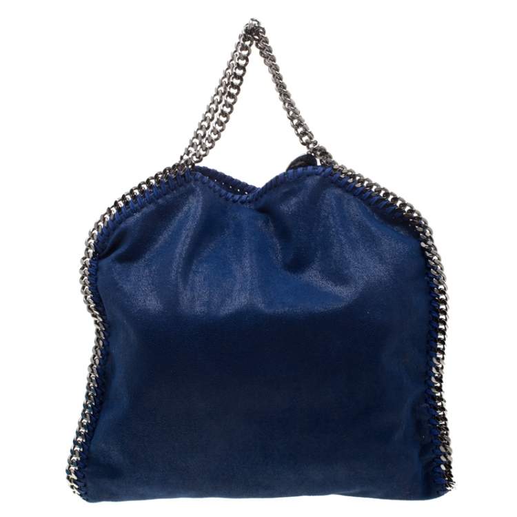 Pre Owned Stella McCartney Blue Faux Leather Small Falabella Tote