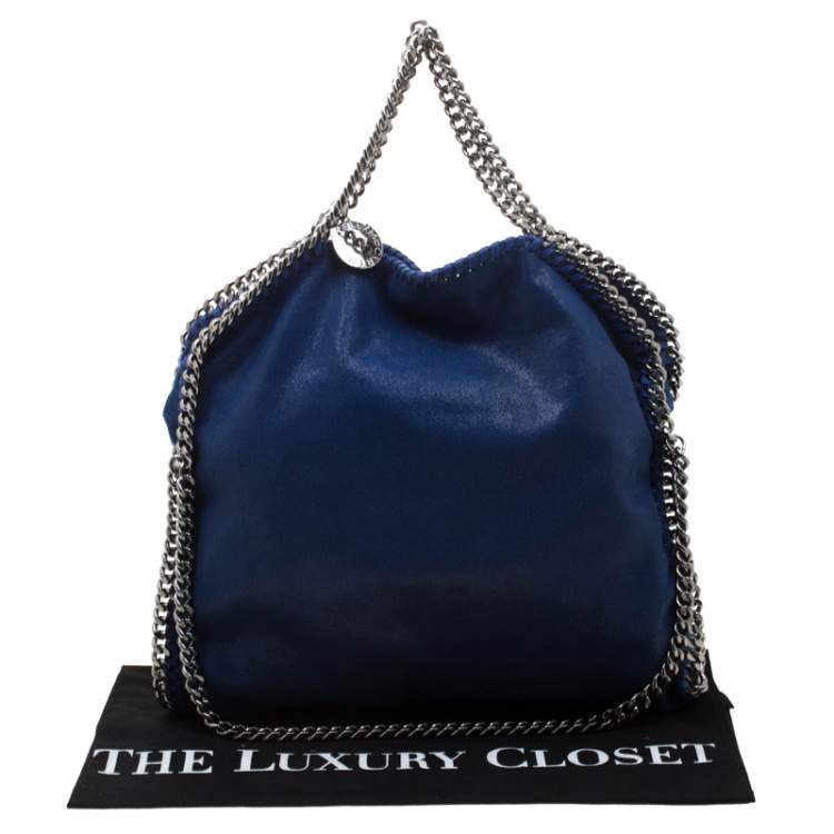 Pre Owned Stella McCartney Blue Faux Leather Small Falabella Tote