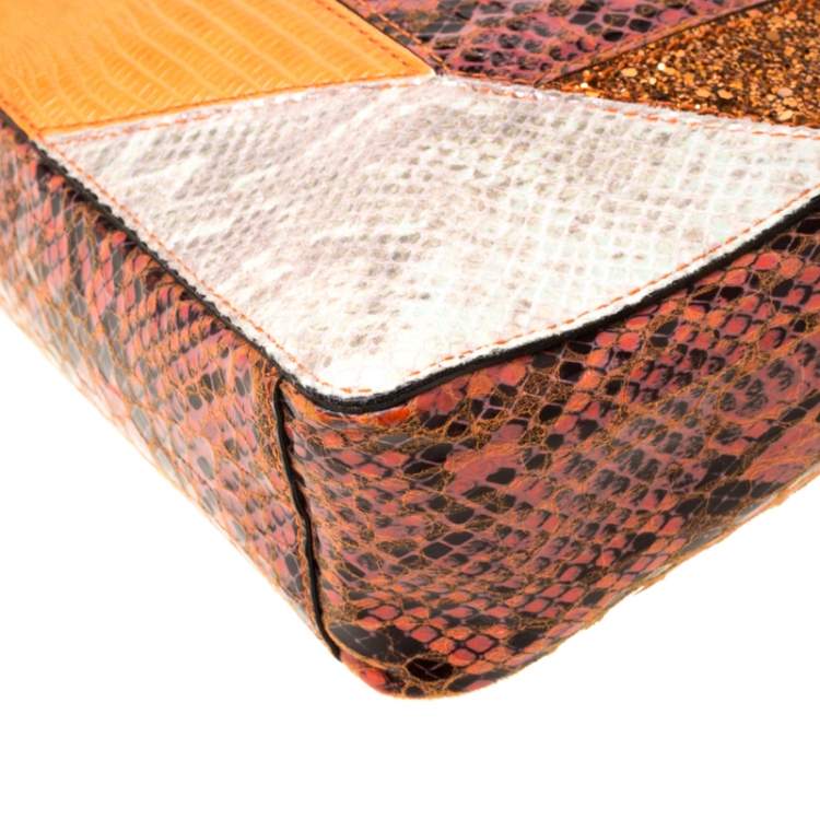 مملوكة مسبقًا Stella McCartney Multicolor Faux Exotic Leather and Glitter Waverly Shoulder Bag