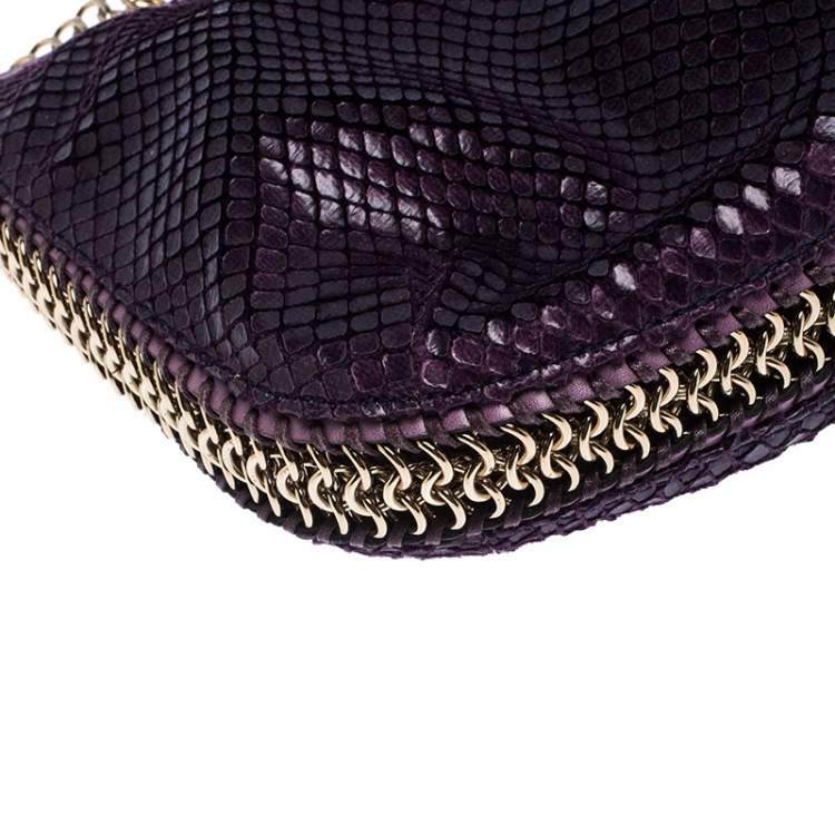Pre Owned Stella McCartney Purple Faux Python Leather Chain Shoulder Bag