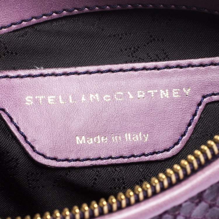 Pre Owned Stella McCartney Purple Faux Python Leather Chain Shoulder Bag