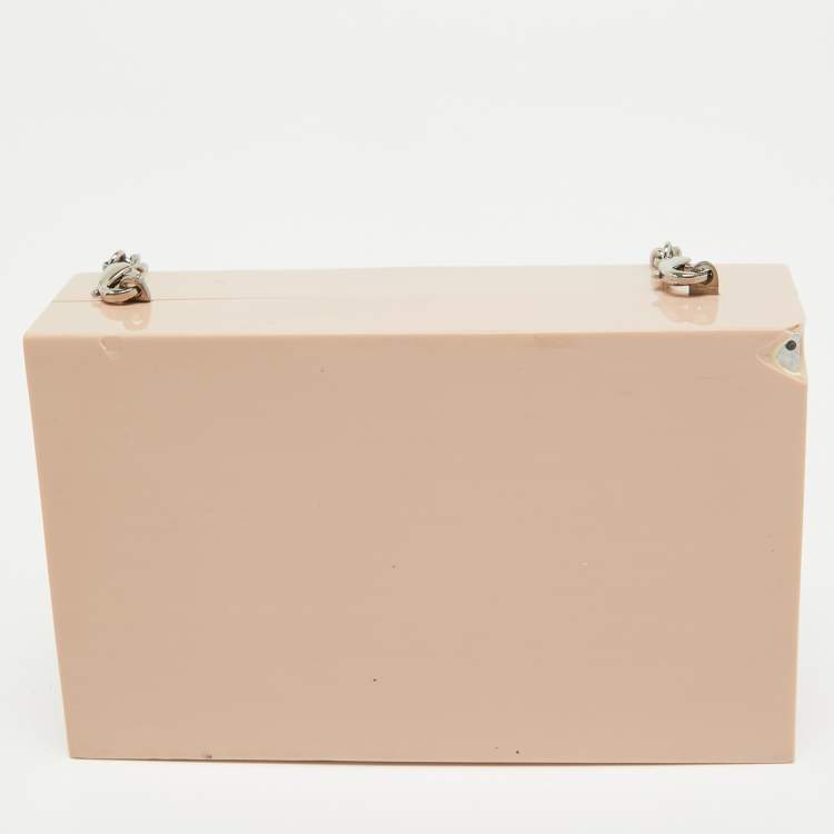 Pre Owned Stella McCartney Blush Pink Plexiglass Stars Chain Clutch