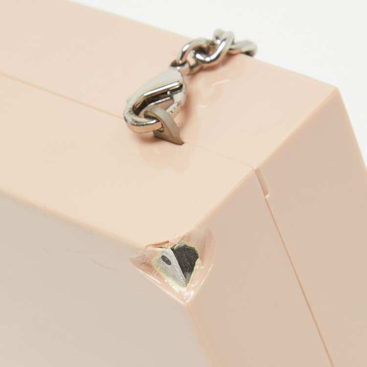 Pre Owned Stella McCartney Blush Pink Plexiglass Stars Chain Clutch