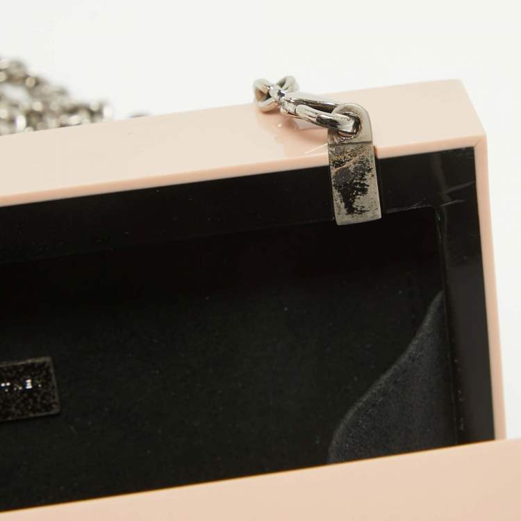 Pre Owned Stella McCartney Blush Pink Plexiglass Stars Chain Clutch