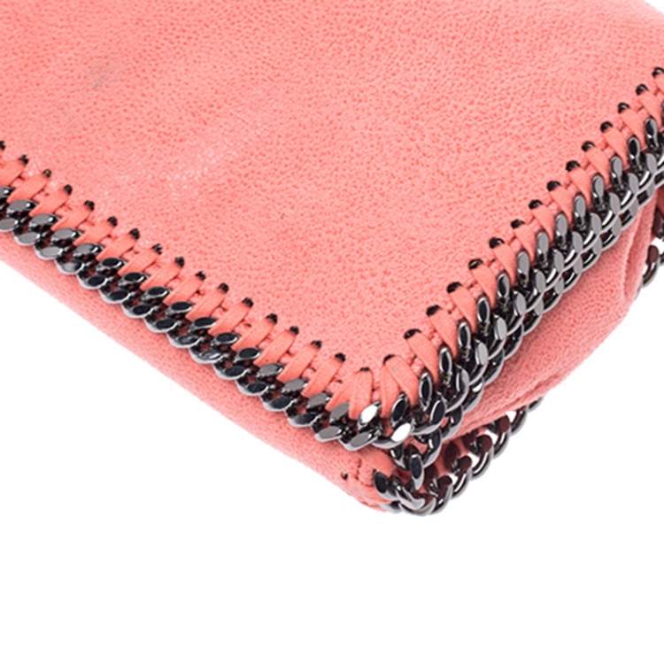 Pre Owned Stella McCartney Coral Faux Leather Falabella Flap Shoulder Bag