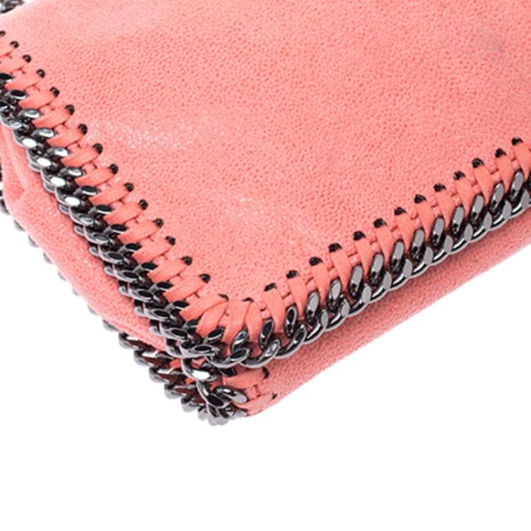Pre Owned Stella McCartney Coral Faux Leather Falabella Flap Shoulder Bag