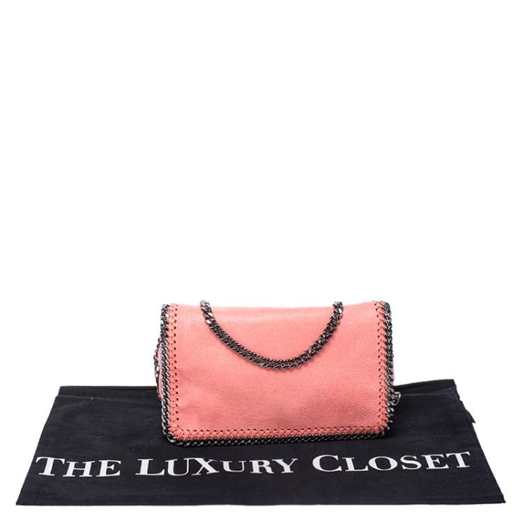 Pre Owned Stella McCartney Coral Faux Leather Falabella Flap Shoulder Bag