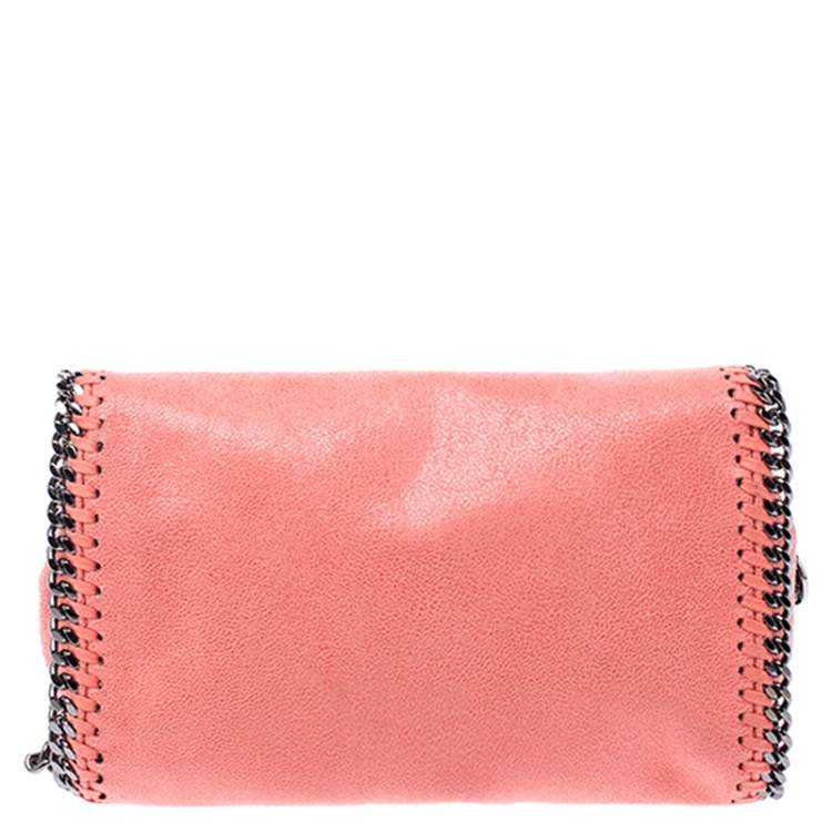 Pre Owned Stella McCartney Coral Faux Leather Falabella Flap Shoulder Bag