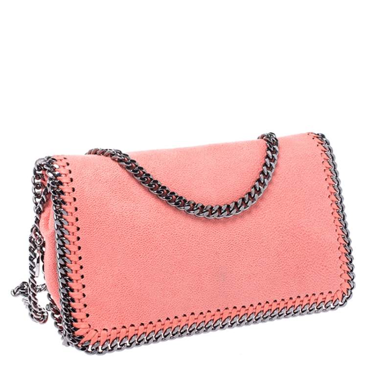 Pre Owned Stella McCartney Coral Faux Leather Falabella Flap Shoulder Bag