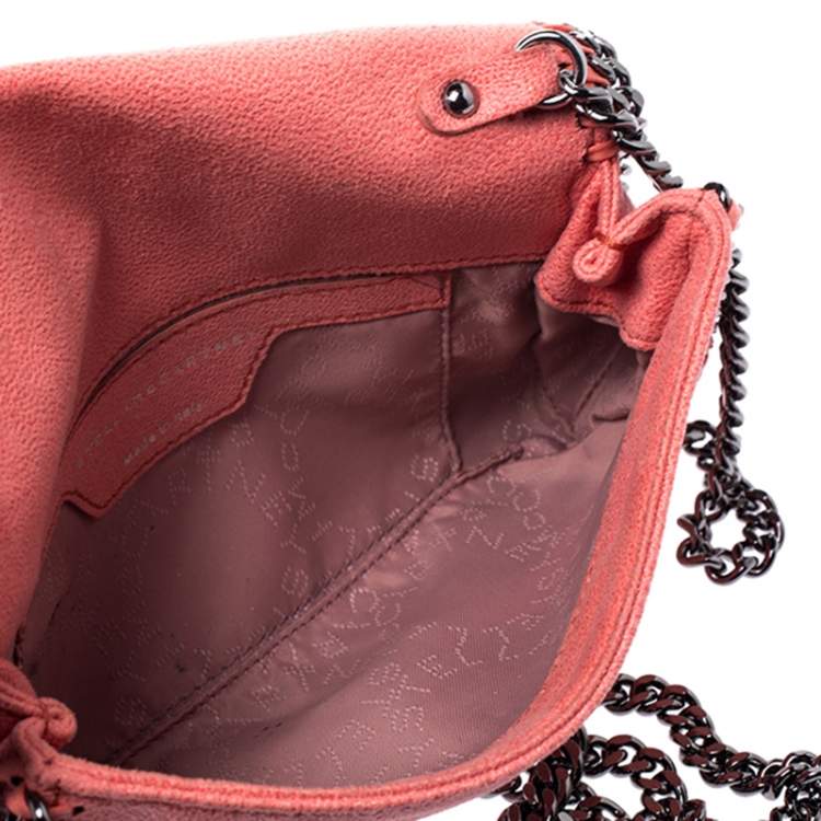 Pre Owned Stella McCartney Coral Faux Leather Falabella Flap Shoulder Bag